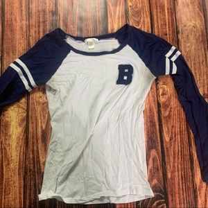 White & Blue Long Sleeve T-Shirt